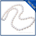 AAA 7-8 MM real fresh water pearl chunky chain pearl necklace